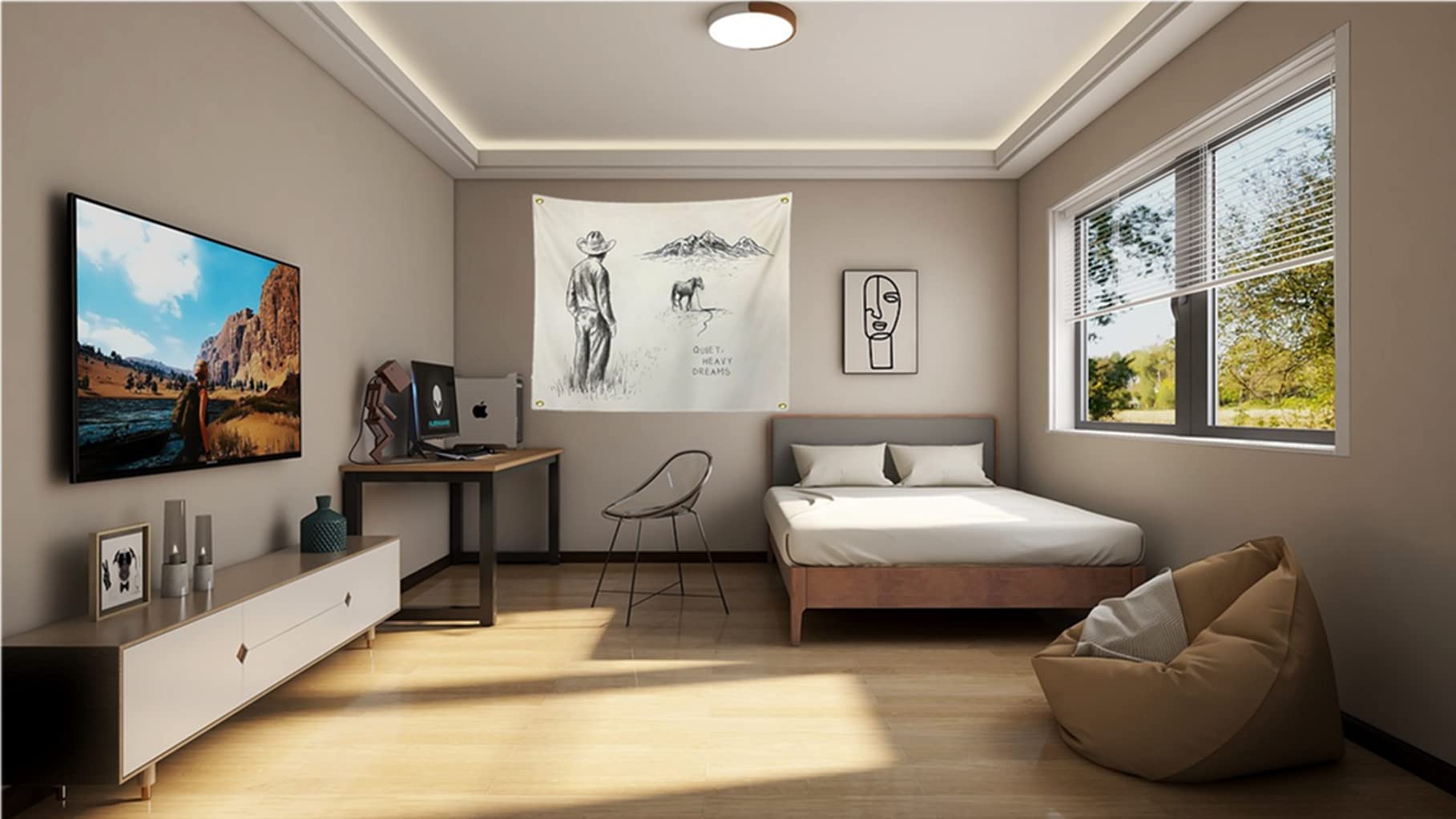 Amazon.co.jp: DOIECNHU Quiet Heavy Dreams Flag 3x5FT -100D